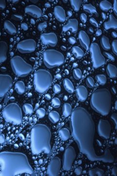 Blue colored oil bubbles